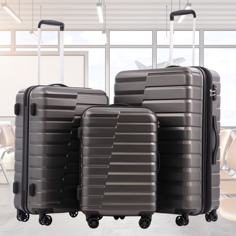 Hard Shell Luggage Sets (Grey): image 6
