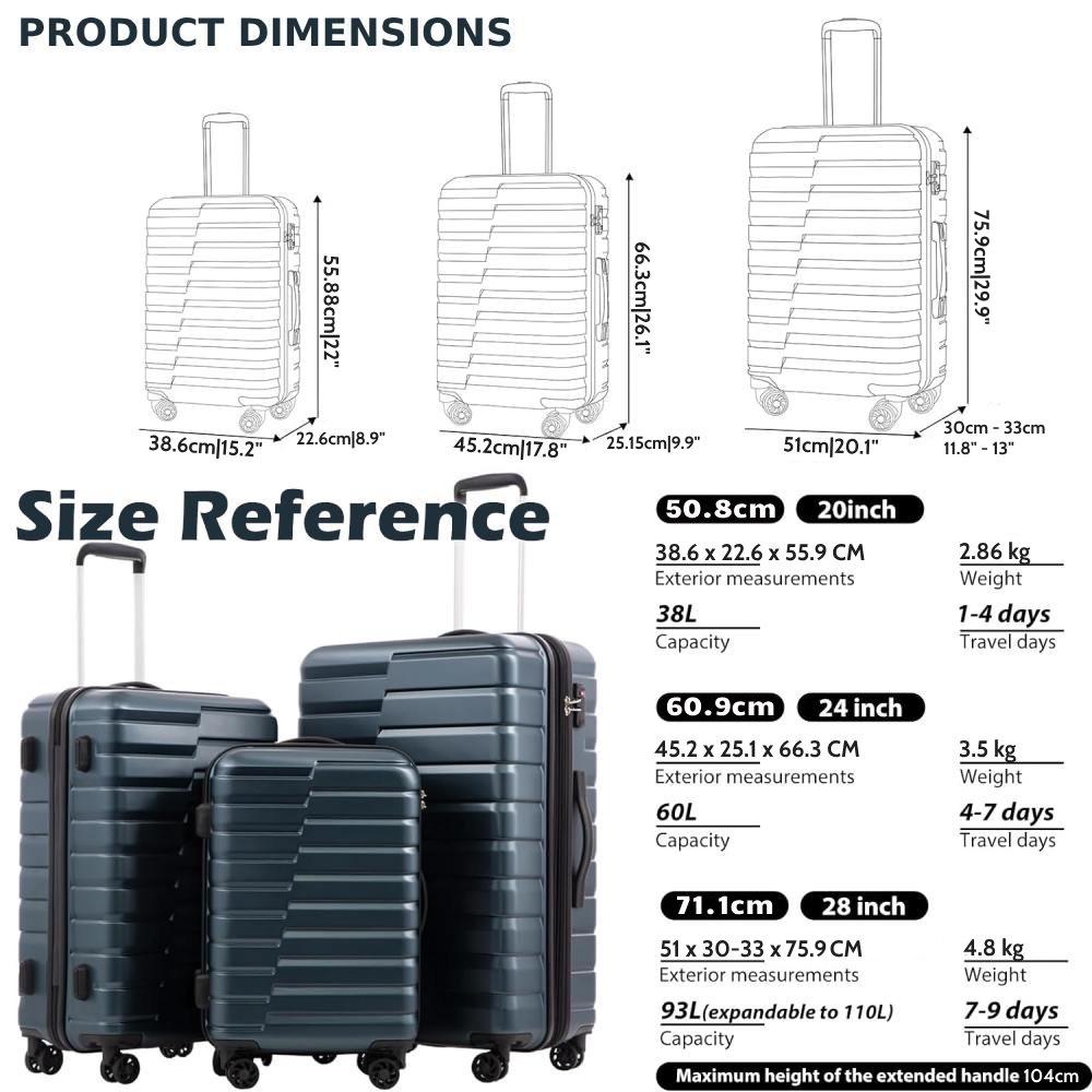 Hard Shell Luggage Sets (Grey): image 8