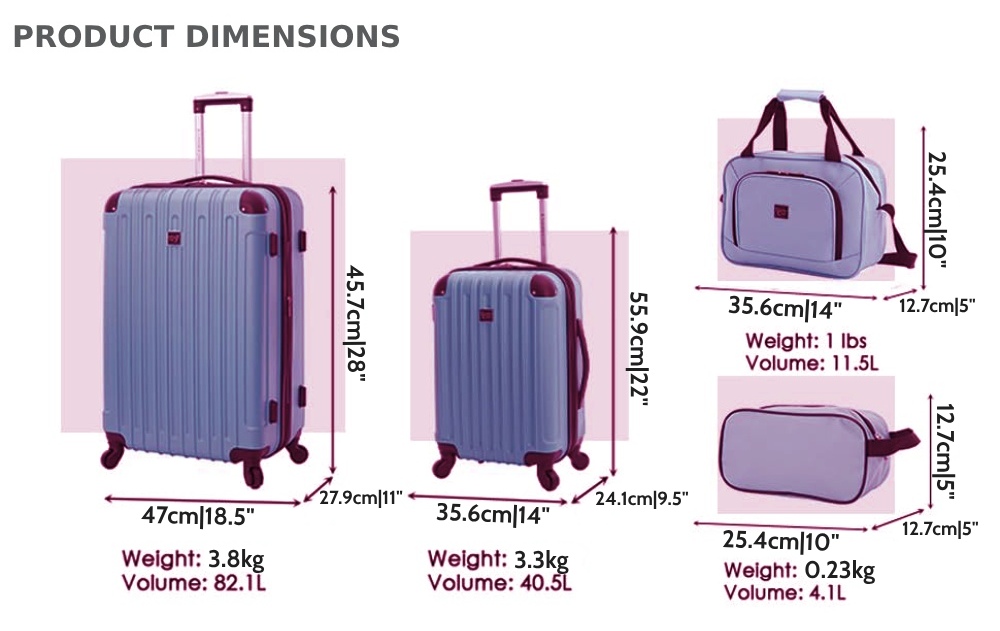Suitcases Hard Shell Set (Lilac): image 4